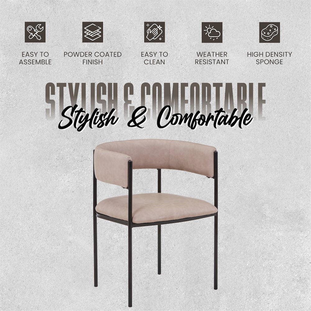 Cyril Collection Modern Chair in Taupe
