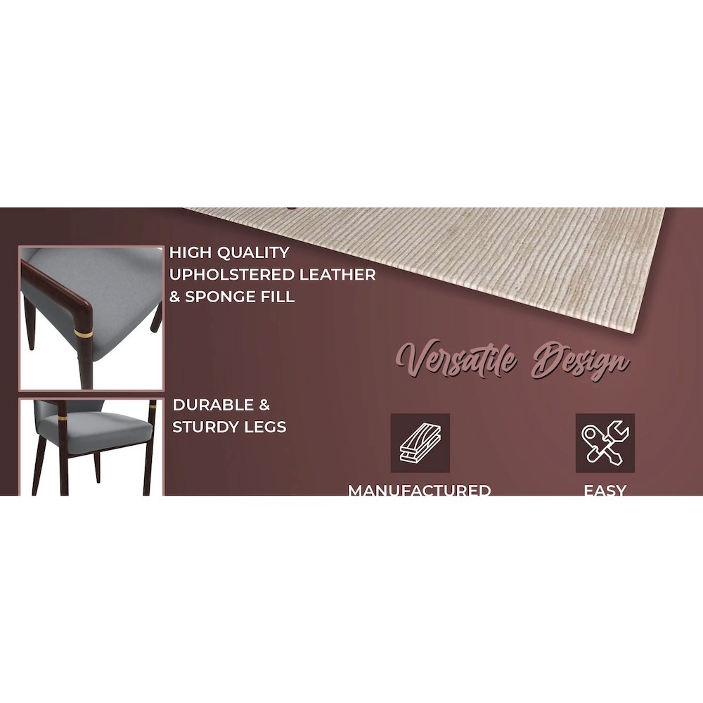 Opaline Series Elegant Wooden Dining Chair in Two-Tone Grey