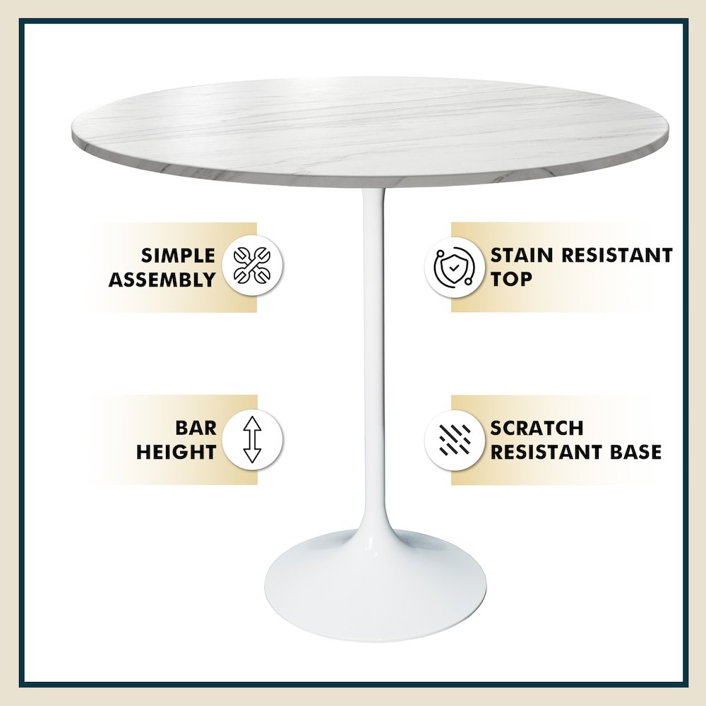 Verve Collection Modern Bar Height Table