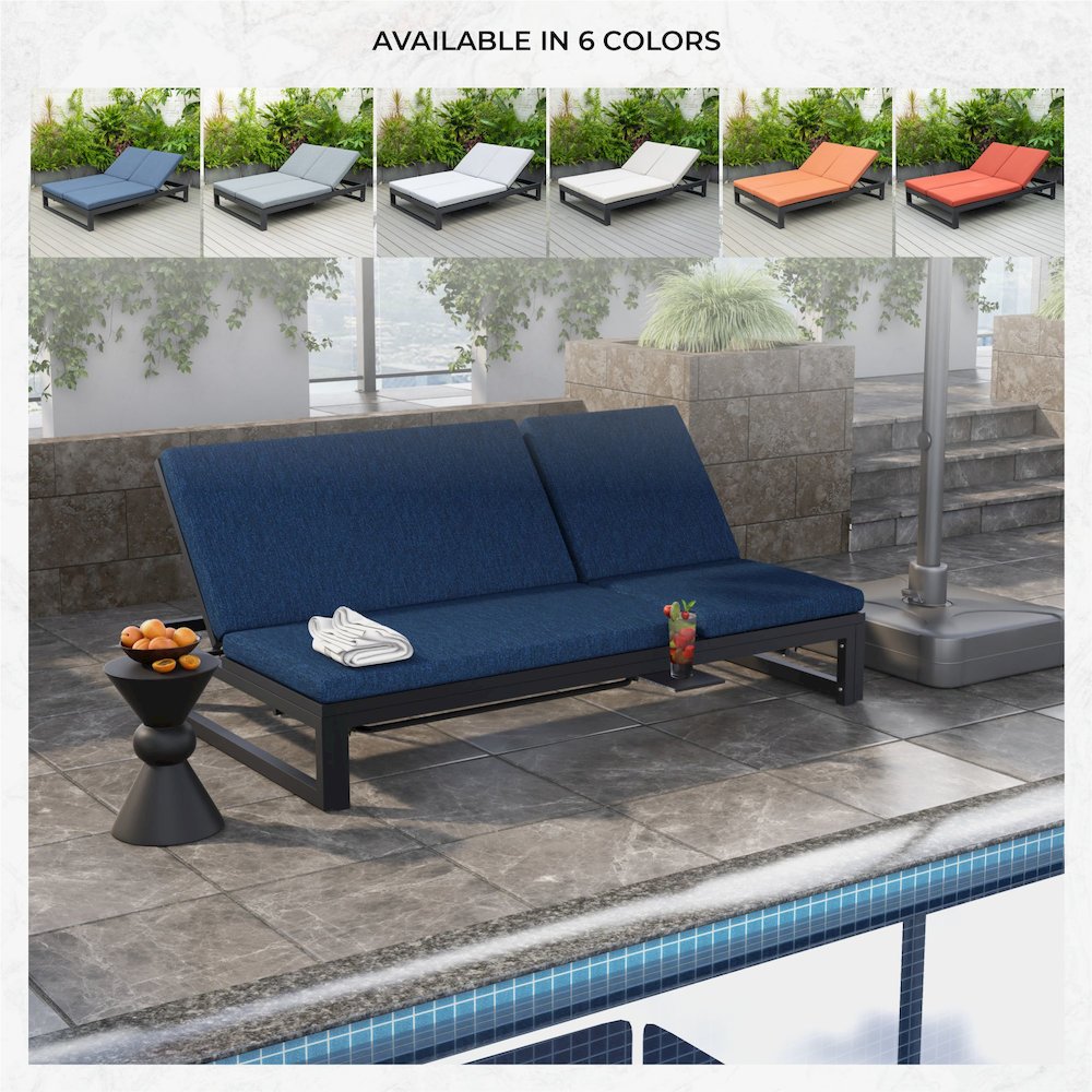 Chelsea Convertible Lounge Reclining Double Chaise With Cushions