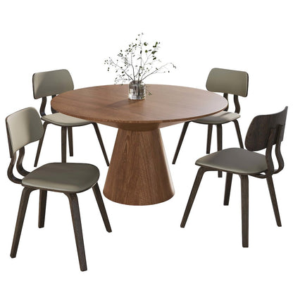 5-Piece Dining Set in Dark Walnut/Taupe