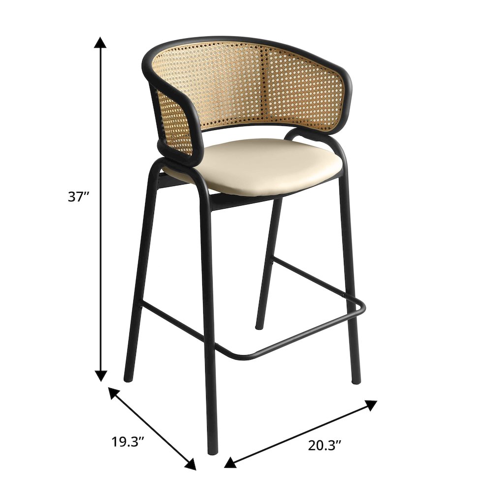 Ervilla Wicker Bar Stool Set of 2
