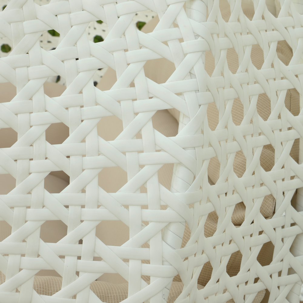 White Wicker Hanging 2 person Egg Swing Chair