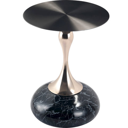 Savoy Collection Modern End Table In Stone Black