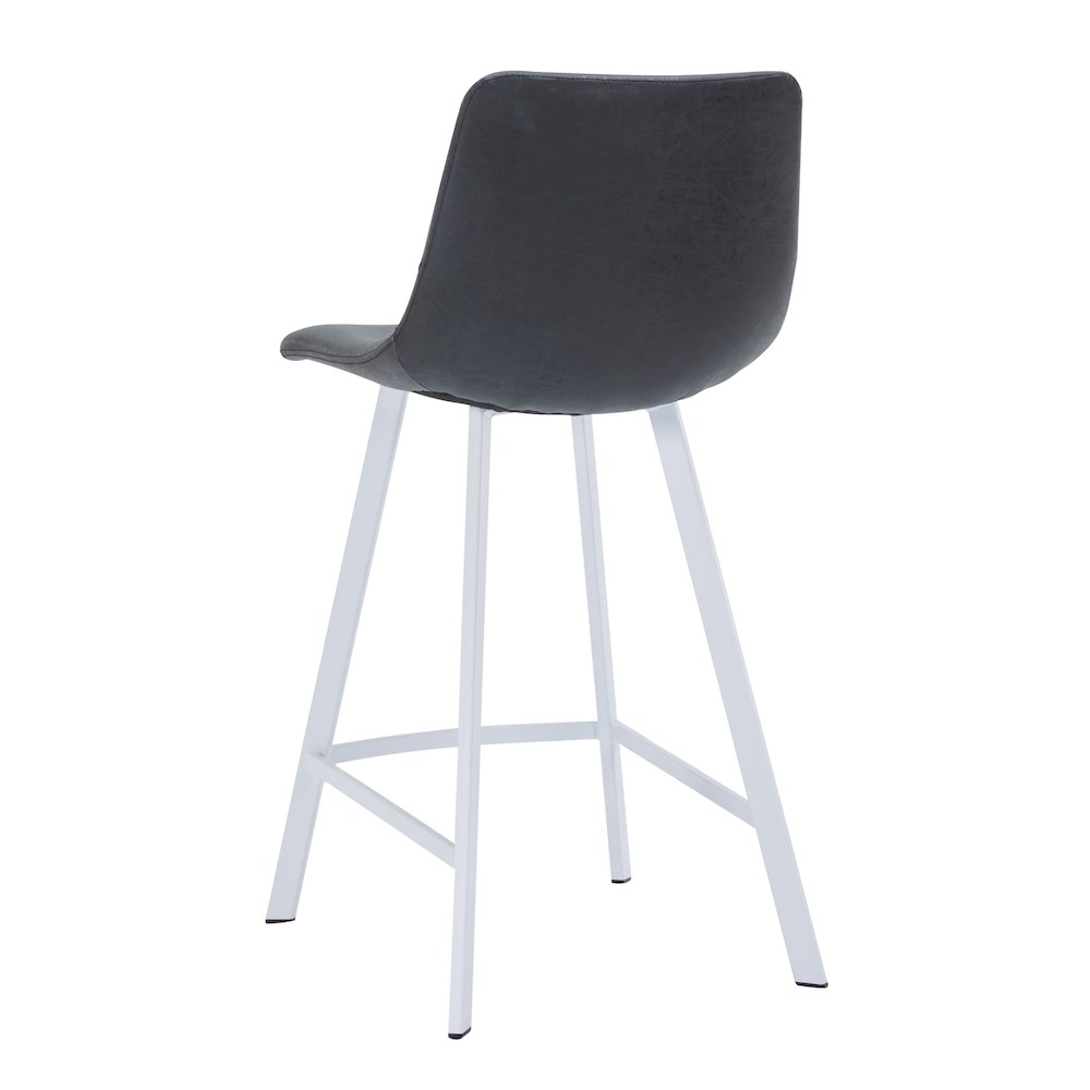 Elland - Counter stool -White Base-Charcoal Black