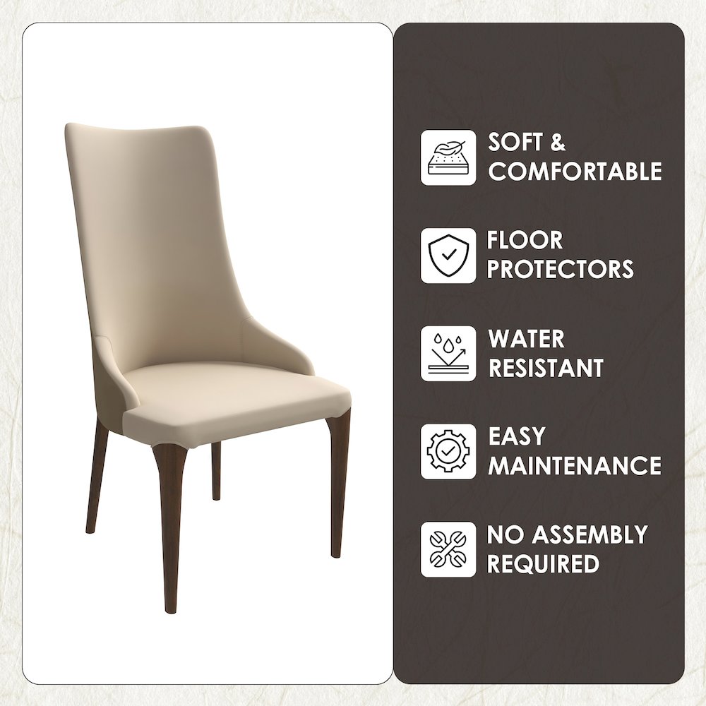 Elm Collection Modern Wooden Dining Chair In Toupe