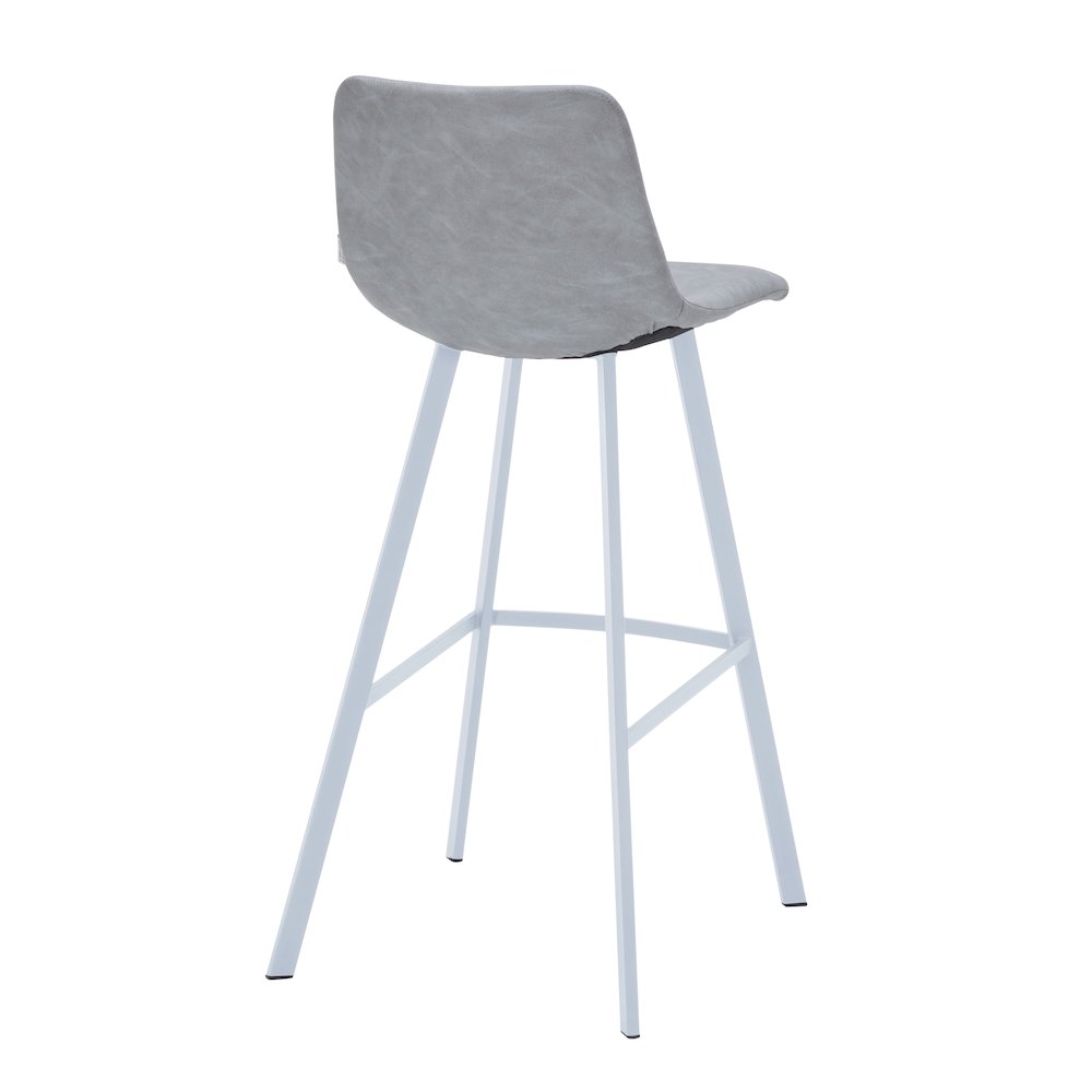 Elland - Bar stool -Light Grey- White Base Set of 2