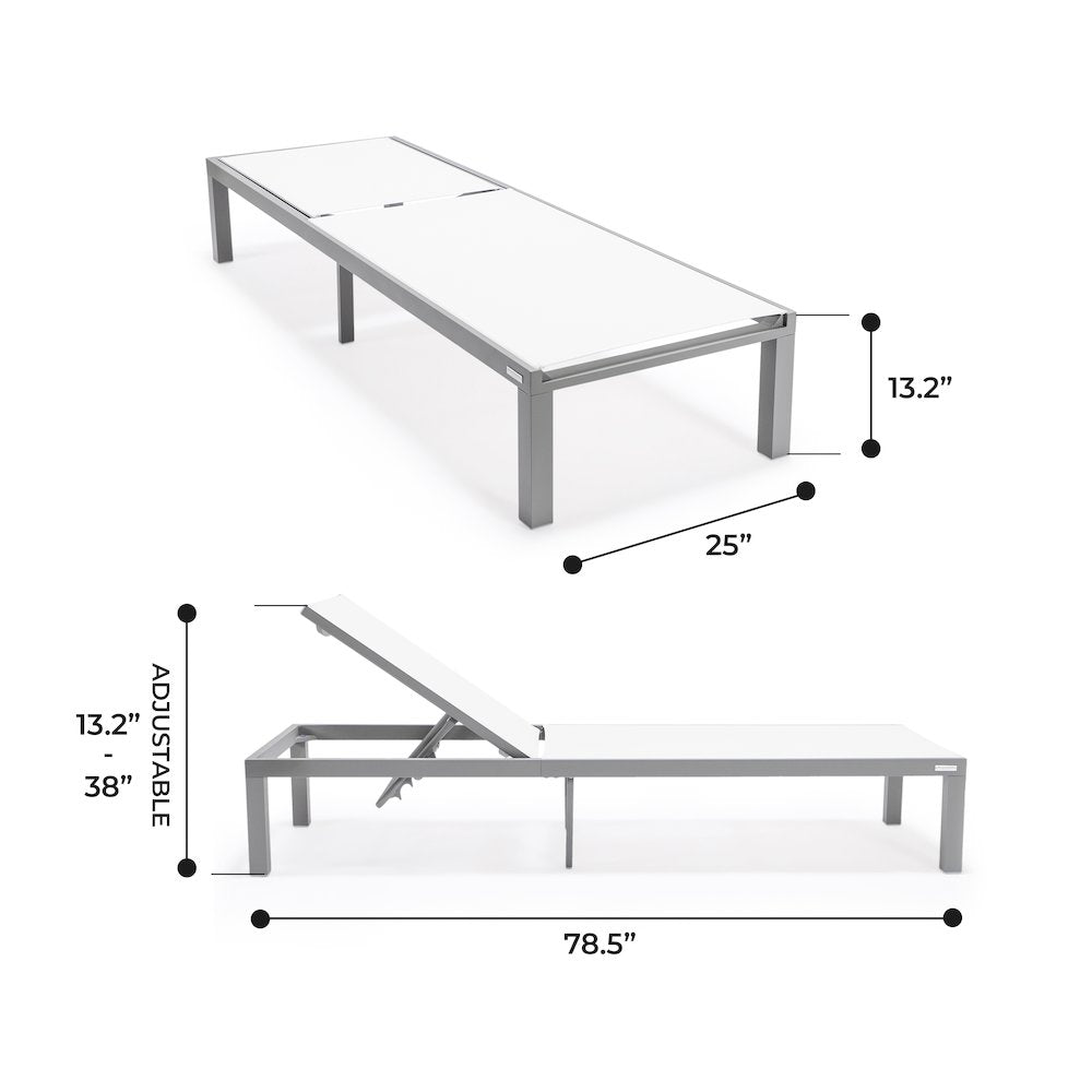 Marlin Patio Chaise Lounge Chair With Grey Aluminum Frame