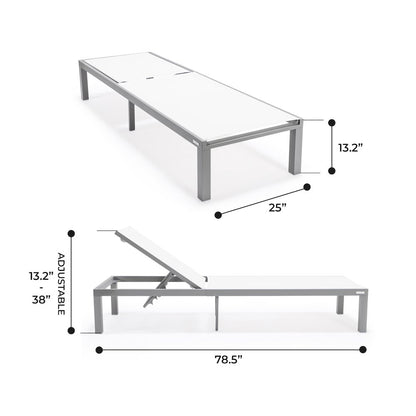 Marlin Patio Chaise Lounge Chair With Grey Aluminum Frame
