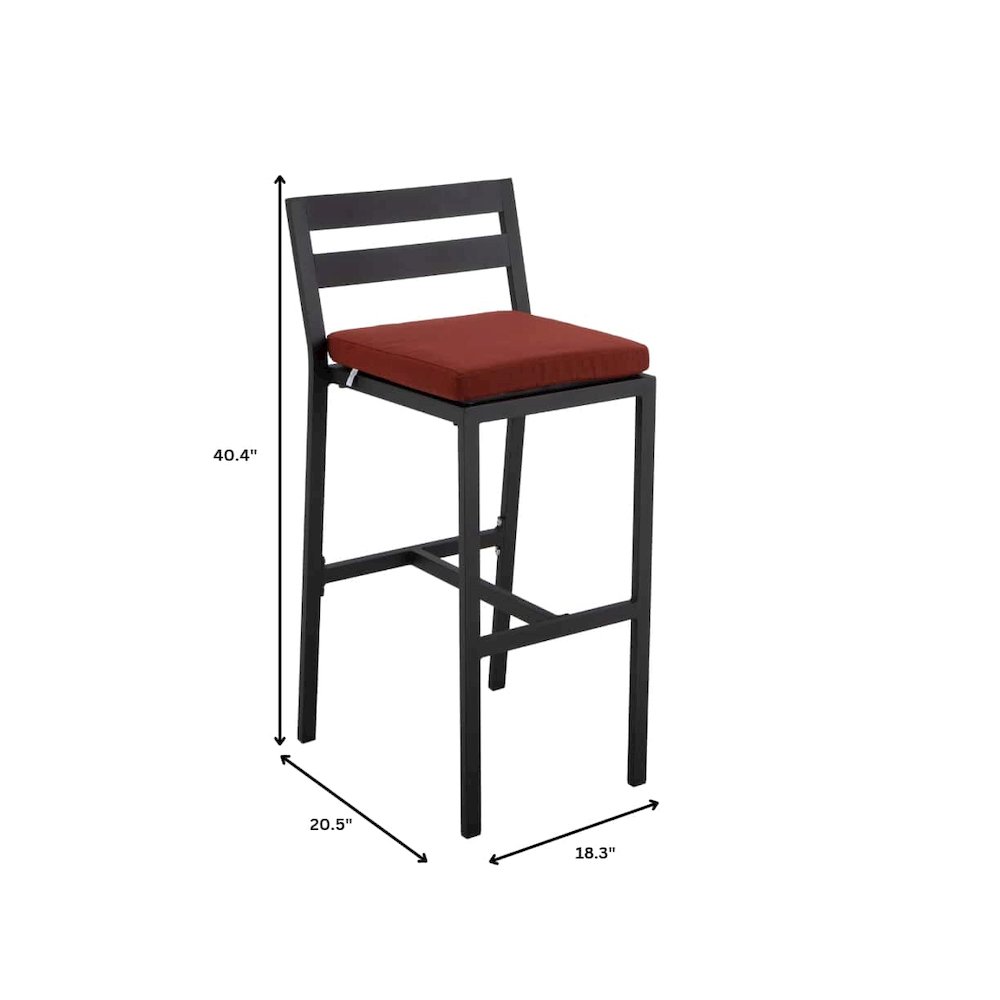 Chelsea Collection Modern Aluminum Outdoor Bar Chair Set of 2