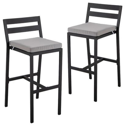 Chelsea Collection Modern Aluminum Outdoor Bar Chair Set of 2