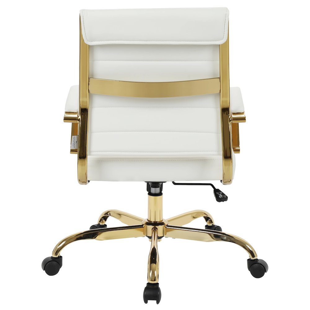 Benmar Home Leather Office Chair With Gold Frame