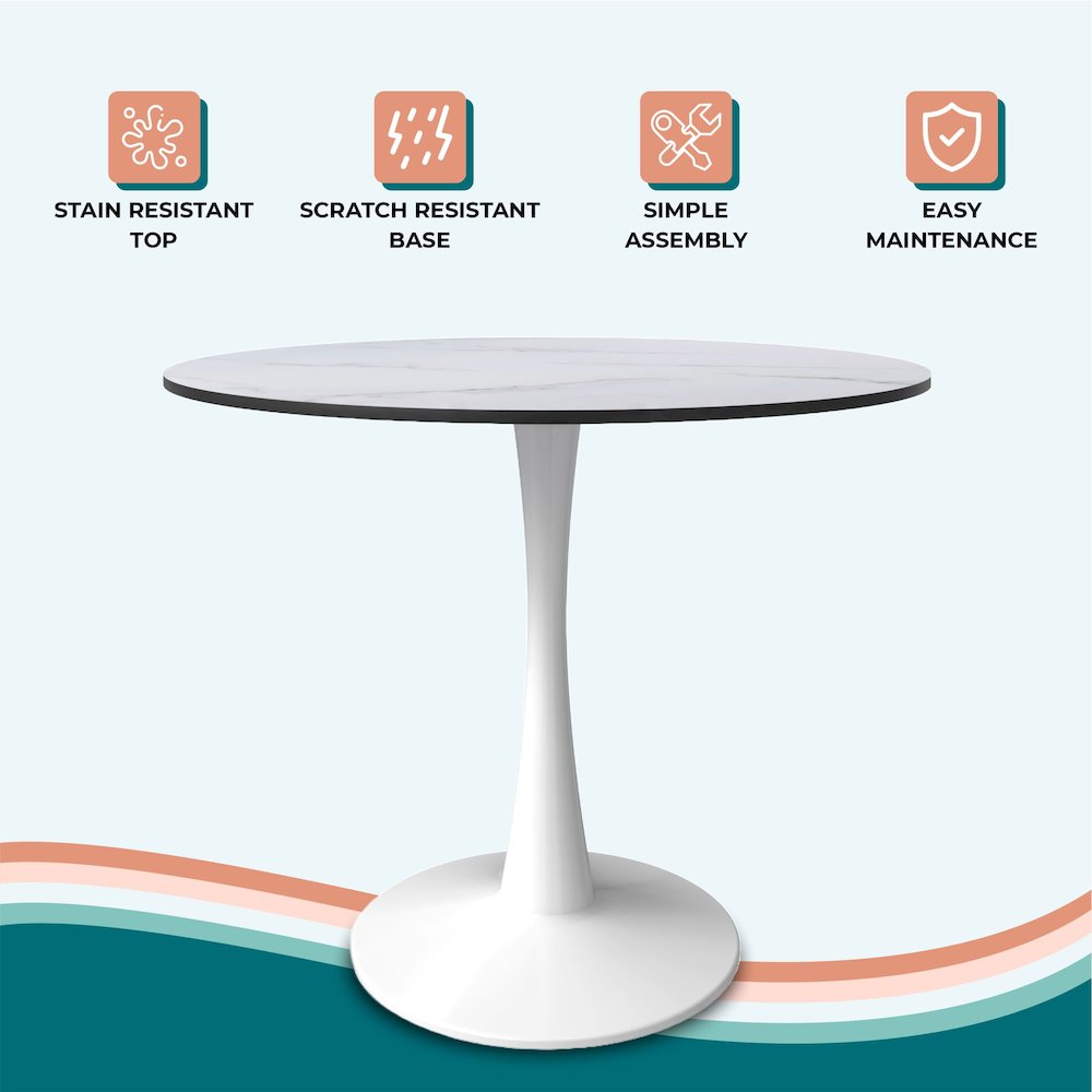 Bristol Mid-Century Modern Round Dining Table