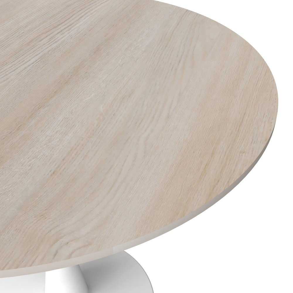 Bristol 31" round dining table White base with marbled MDF top
