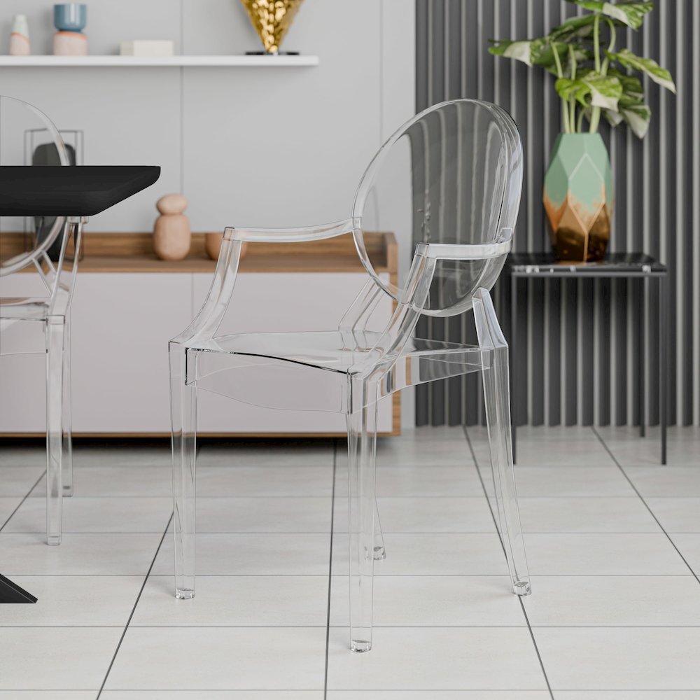 Carroll Modern Acrylic Dining Side Chair, Set of 4