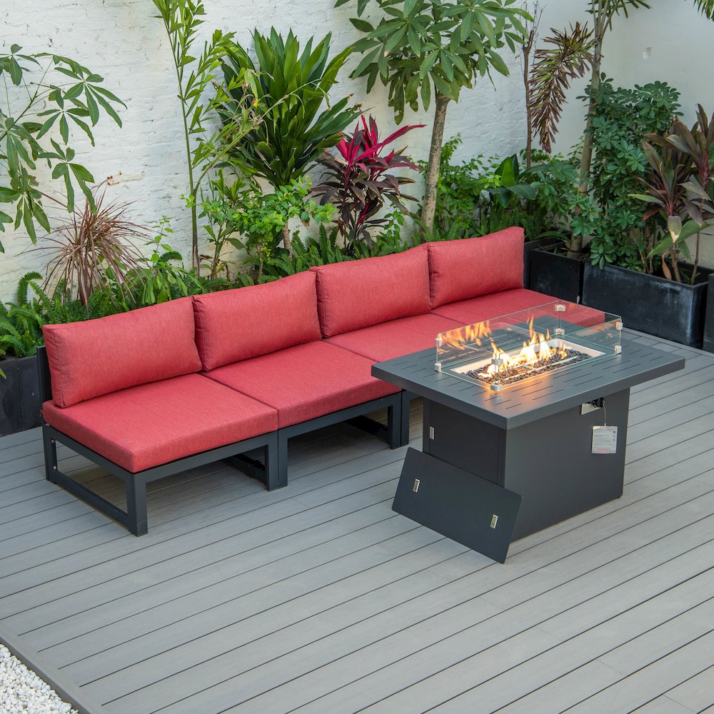 Chelsea 5-Piece Middle Patio Chairs and Fire Pit Table
