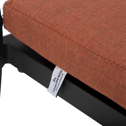 Chelsea Collection Modern Aluminum Outdoor Chair in black with Orange Cushions