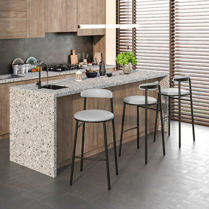 Lume Collection Modern Bar Stool in Grey