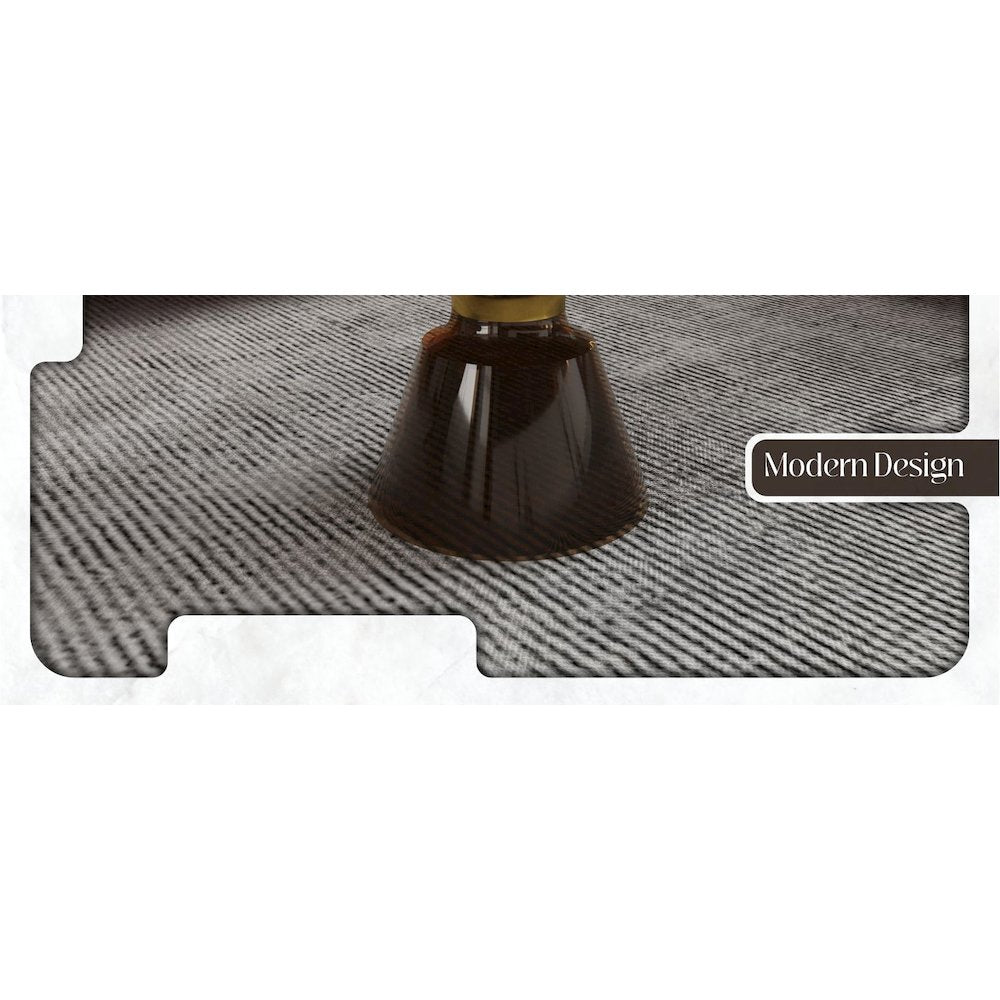 Tully Collection Glass Coffee Table Grey glass, Gold Rim with Black Glass top