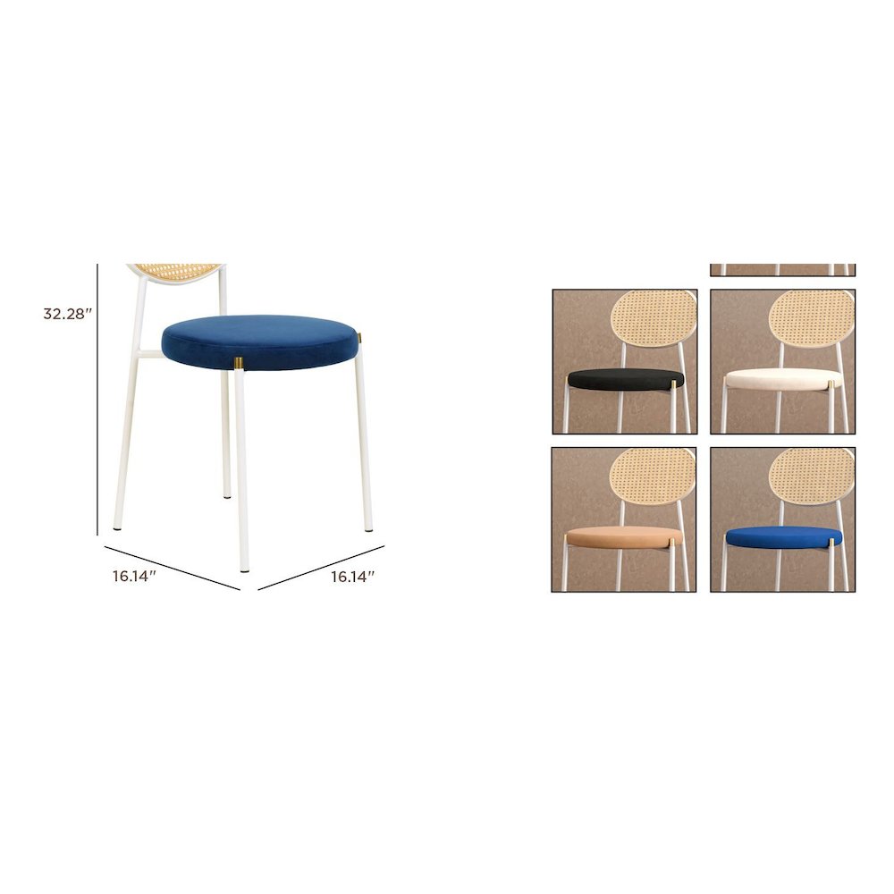 Lume Collection Modern Bar Stool in White