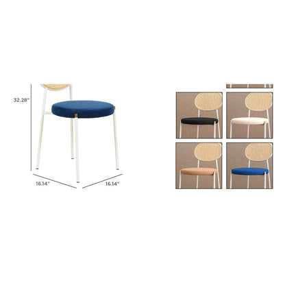 Lume Collection Modern Bar Stool in White