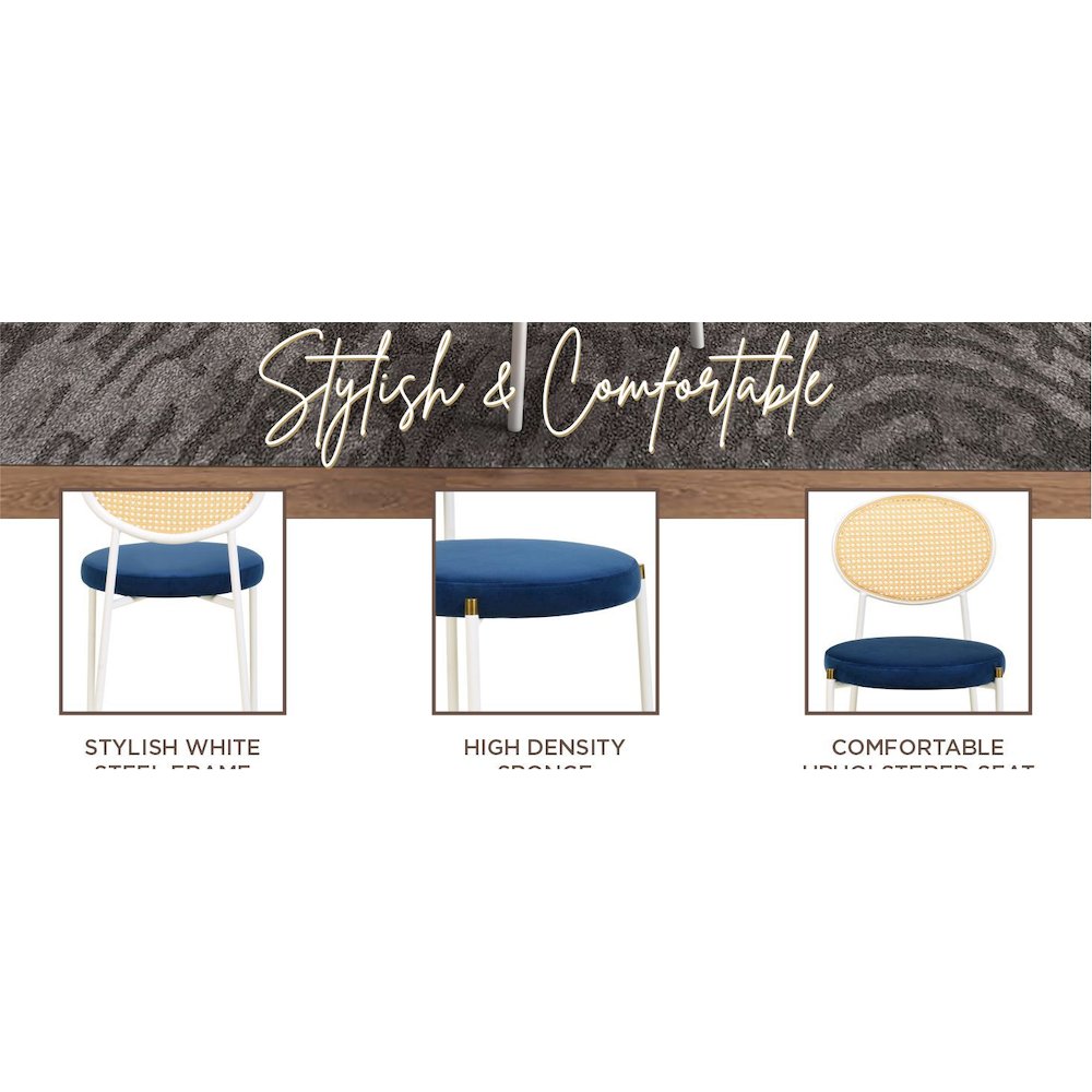 Lume Collection Modern Bar Stool in White