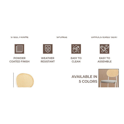 Lume Collection Modern Bar Stool in White