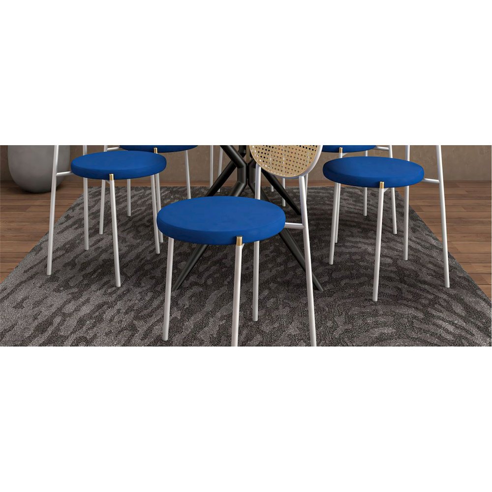 Lume Collection Modern Bar Stool in White