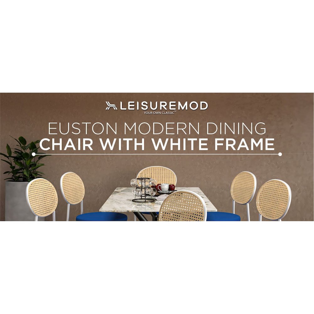 Lume Collection Modern Bar Stool in White