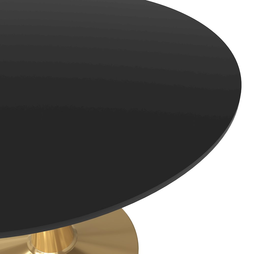 Bristol 40" round dining table Gold Base With Black Top