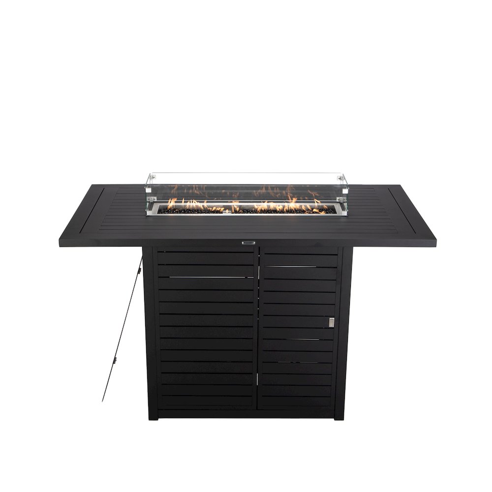 Chelsea Collection Aluminum Outdoor Dining Set in black with Cherry Cushions