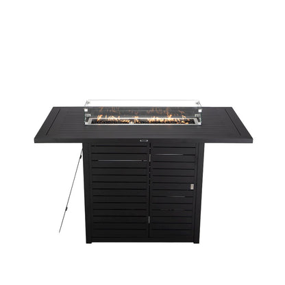 Chelsea Collection Aluminum Outdoor Dining Set in black with Cherry Cushions