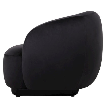 Faze Collection Modern Single Seater Sofa in Black Velvet
