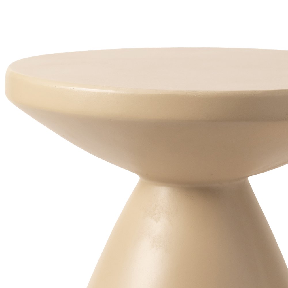 Dune Collection Fiberglass Outdoor Side Table in Beige