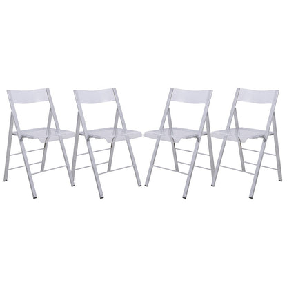 Menno Modern Acrylic Folding Chair, Set of 4