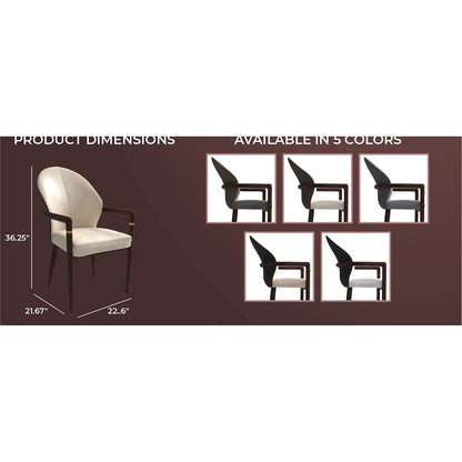 Opaline Series Elegant Wooden Dining Chair in Black Velvet and Toupe