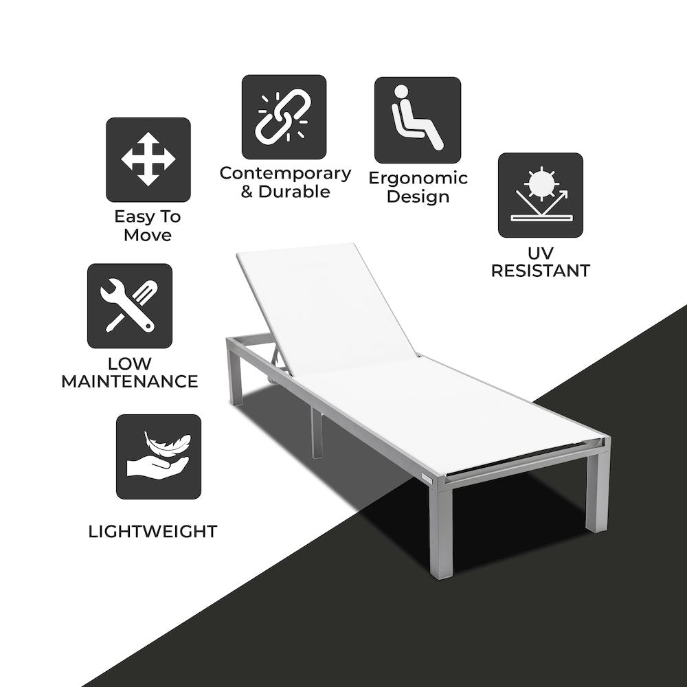 Marlin Patio Chaise Lounge Chair With Grey Aluminum Frame
