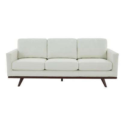 Chester Modern Leather Sofa With Birch Wood Base