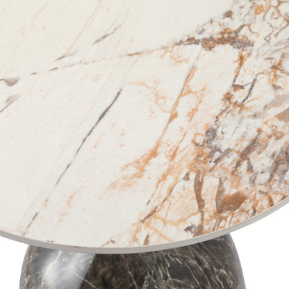 Oslo Collection Modern End Table In Marbled Brown