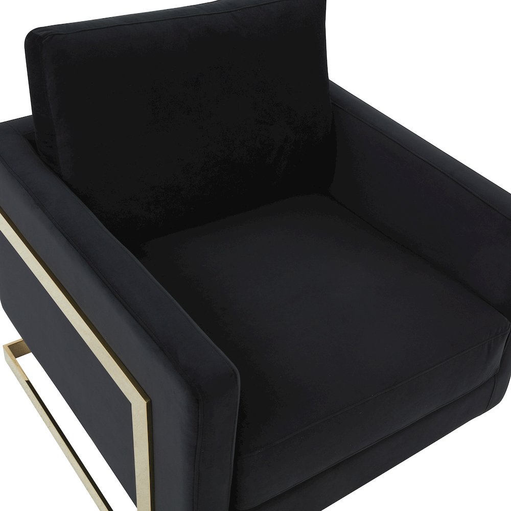 Lincoln Velvet Accent Armchair With Gold Frame