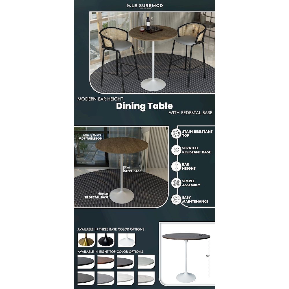 Verve Collection Modern Bar Height Table