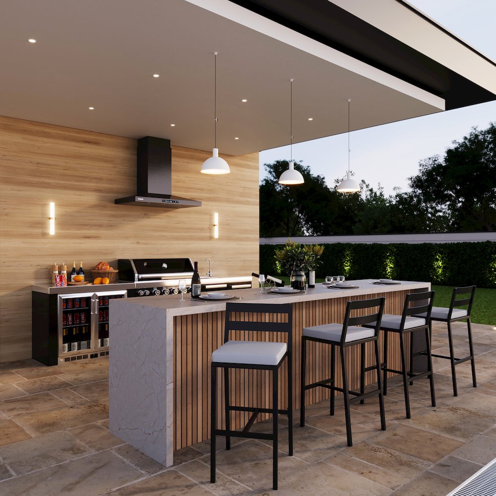 Chelsea Collection Modern Aluminum Outdoor Bar Chair