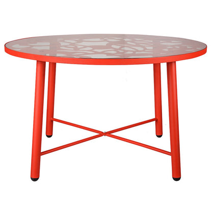 Devon Tree Design Glass Top Aluminum Base Indoor Outdoor Dining Table