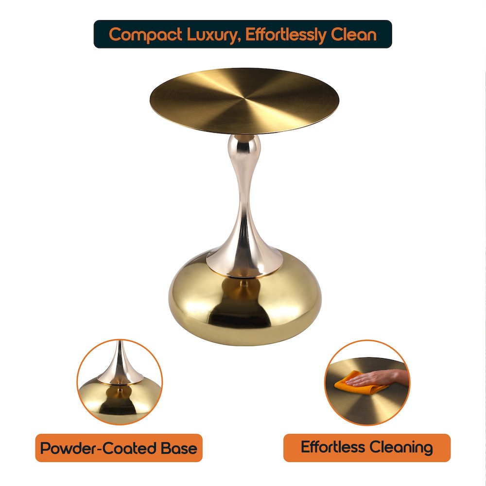 Savoy Collection Modern End Table In Gold
