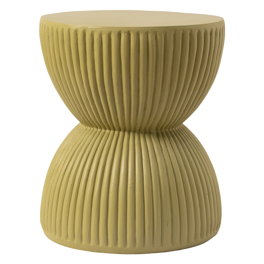 Modern Side End Table Spire Series In Olive Yellow