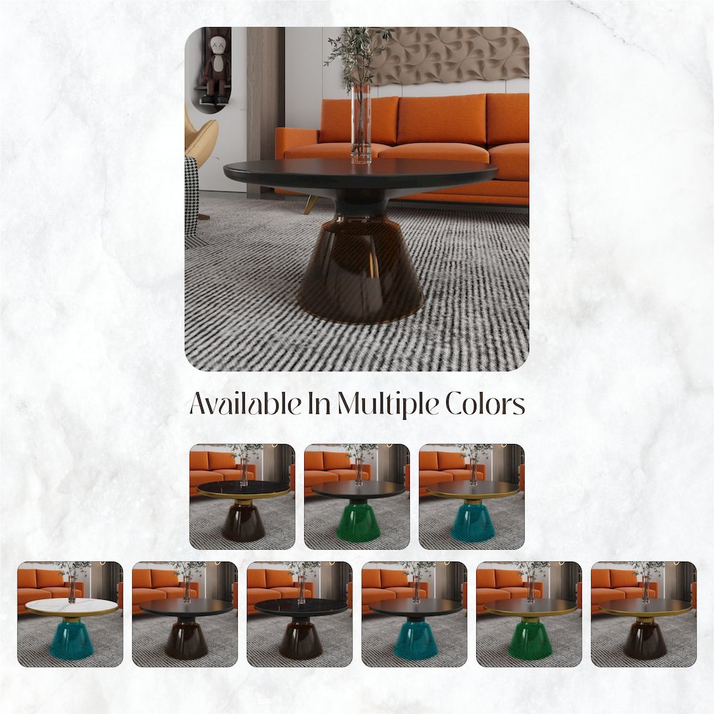 Tully Collection Glass Coffee Table Grey glass, Black Rim with Black GLass Top