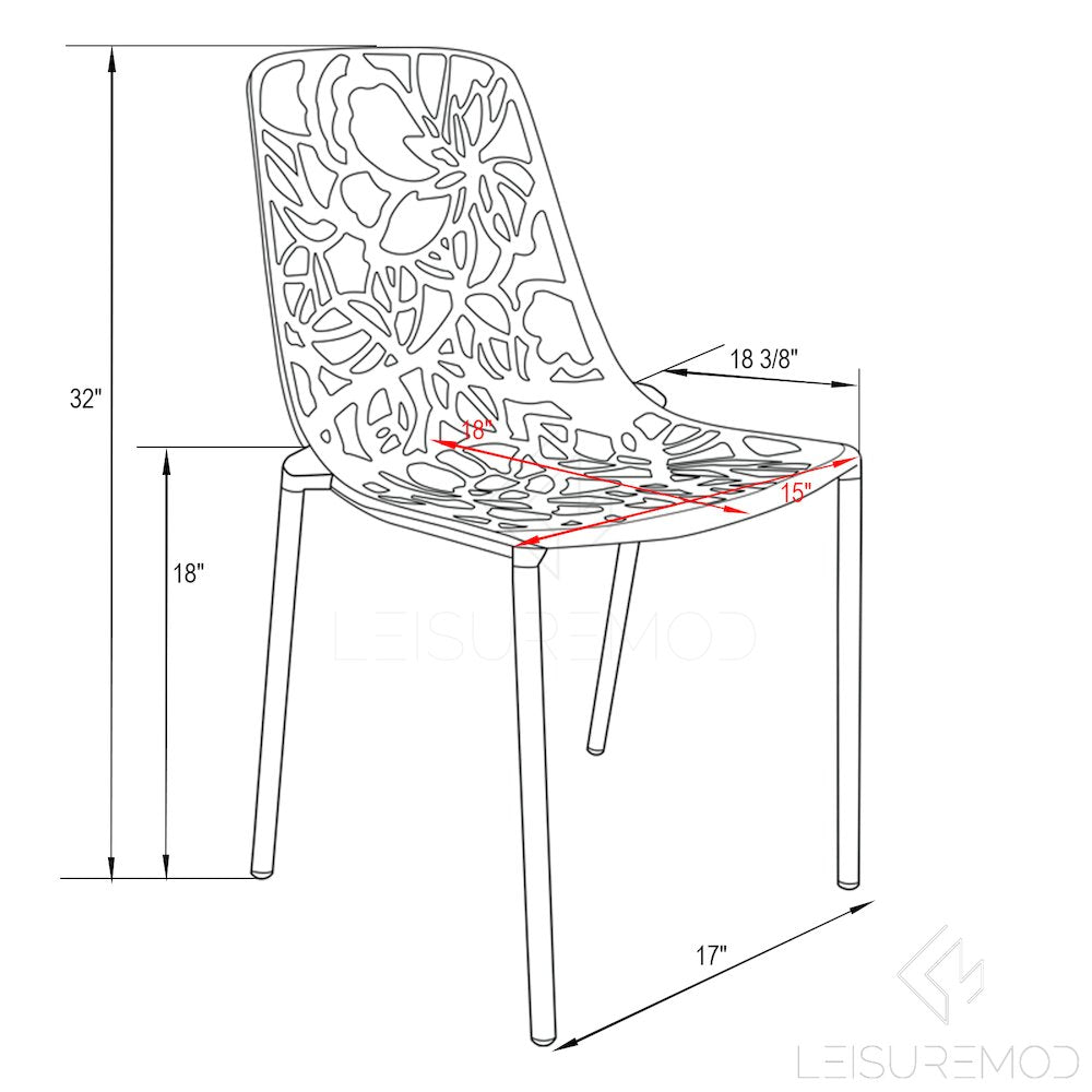 Modern Devon Aluminum Chair, Set of 4