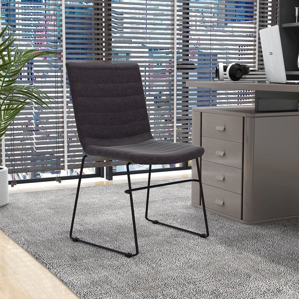 Zylar Series Office Guest Chair in Brown Fabric