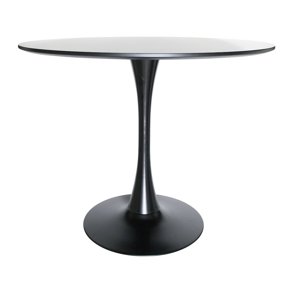 5-Piece Dining Set Round Black MDF Dining Table