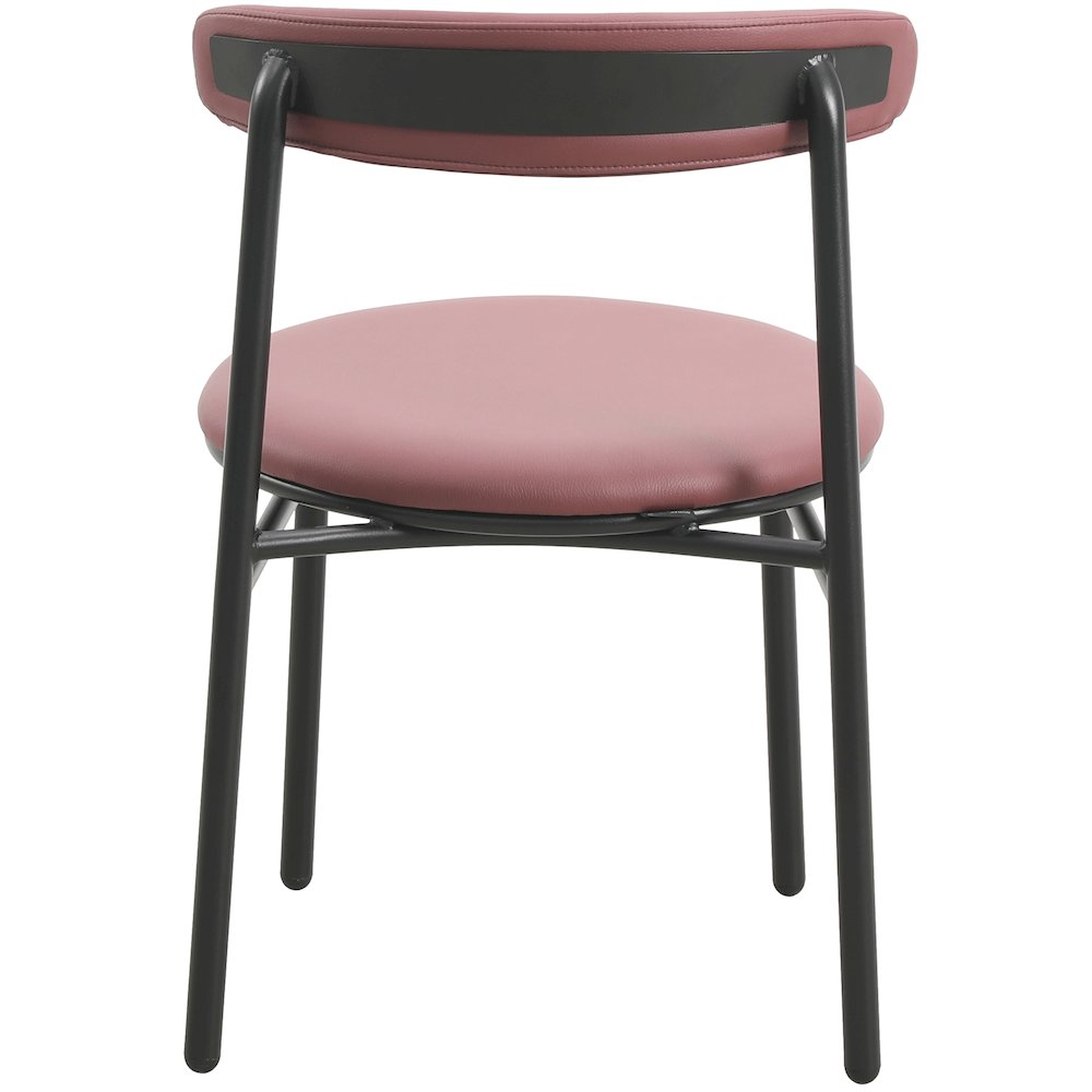 Lume Collection Modern Dining Chair in Burgundy Set of 4